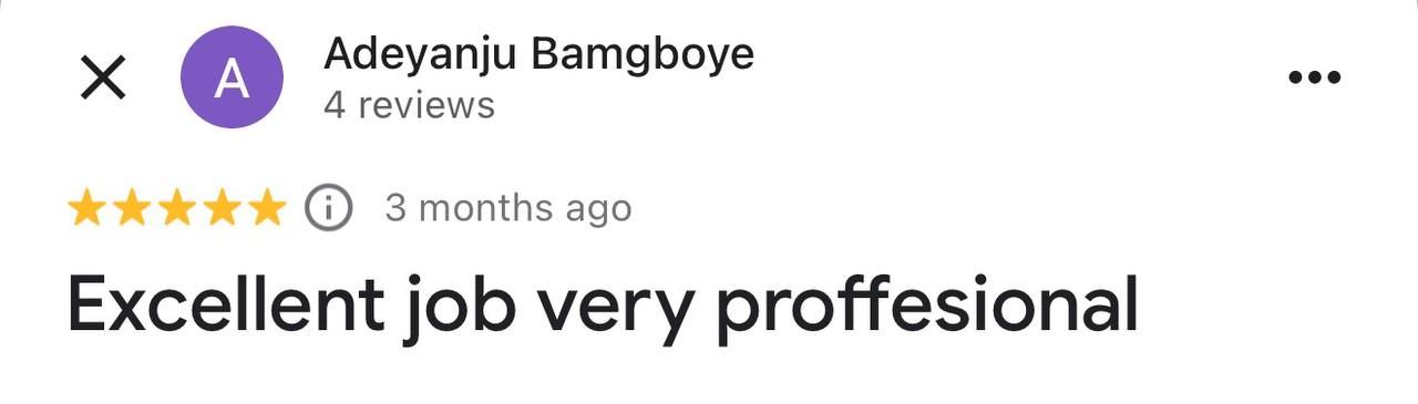 Google review from Adeyanju Bamgboye — Scalp Queen client
