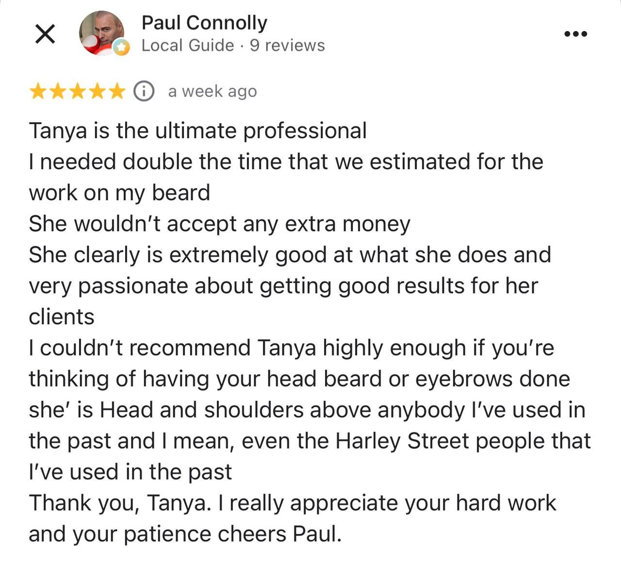 Google review from Paul Connolly for Scalp Queen SMP in East London
